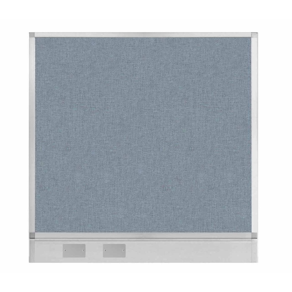 Hush Panel Configurable Cubicle Partition 4' x 4' Powder Blue Fabric w/ Cable Channel